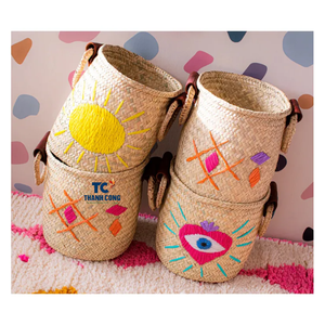 Meilleure vente PANIER DE MER naturel tissé à la main jonc de mer panier de pépinière décor à la maison paniers de rangement en gros du Vietnam - Product Image 1