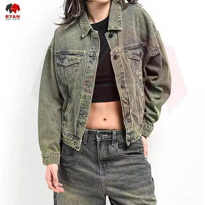 แจ็คเก็ตยีนส์ผู้หญิงทันสมัย สกรีนโลโก้ได้ ทรงคลาสสิก ผ้าฝ้ายนุ่ม สไตล์ลำลองสุดเทรนดี้ - Product Image 1