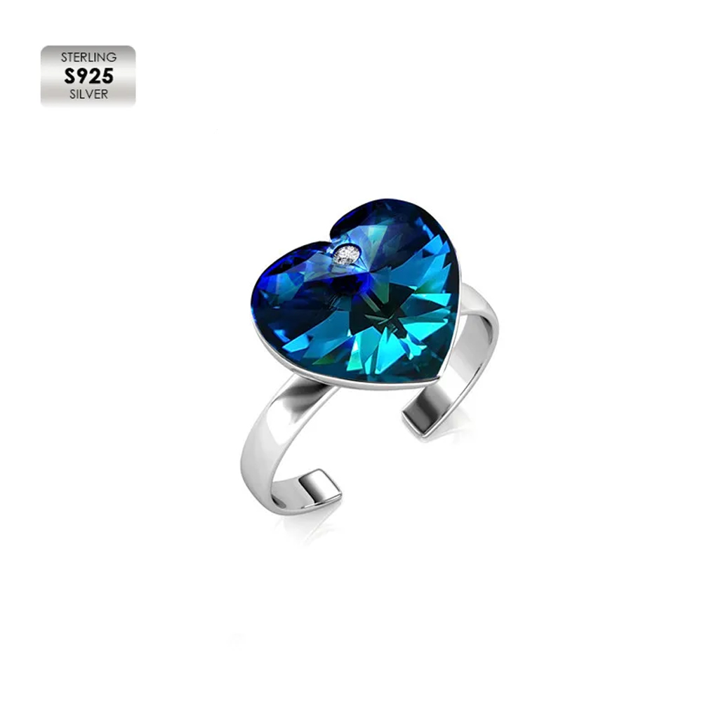 Sterling Silver 925 with 18K white gold plated women ring