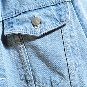 Veste en jean en coton de qualité supérieure design avec logo personnalisé vieilli noir veste en jean coupe-vent décontractée pour hommes avec col en fourrure pour hommes - Product Image 6