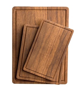 Tabla de cortar ovalada rústica moderna con bandeja de madera de acabado liso de grano natural - Product Image 2