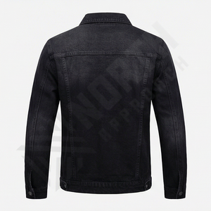 Veste en jean pour homme pour l'hiver, grande taille, design boutonné long, matière en toile épaisse, vêtements, manteau pour homme, veste en jean - Product Image 2