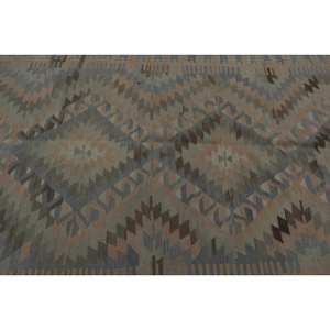 Alfombra de lana Kilim marrón Beige 5,6X9,5 pies tejido plano turco sala de estar alfombra felpa rectángulo pasillo Patchwork diseño látex - Product Image 5