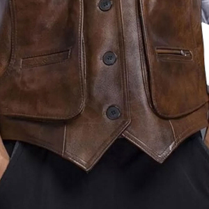 New Top Quality Fashion Wear 2025 High Quality Leather <b>Vests</b> Breathable Customized Good Quality Top Design Leather <b>Vest</b> - Product Image 4