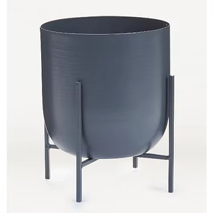 Maceta de metal hecha a mano de la mejor calidad, color gris con soporte chapado en oro para la decoración de la sala de estar del hogar - Product Image 4