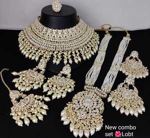 Conjunto de Gargantilla elegante chapada en oro y Mala larga con pendiente y conjunto de collar combinado Maagtika para mujer - Product Image 5