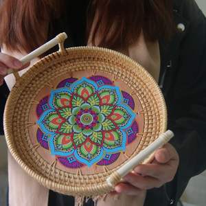 Bandeja redonda de ratán Bandeja de ratán al por mayor Bandeja rectangular de ratán - Product Image 2