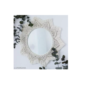 กระจกติดผนัง macrame ดีไซน์โบราณใช้ตกแต่งคริสต์มาสตกแต่งตามธรรมชาติสำหรับตกแต่งห้องนั่งเล่น - Product Image 2