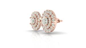 Boucles d'oreilles en diamant cultivées en laboratoire Vvs1 certifiées IGI faites à la main pour les femmes en or 18 carats et plaqué or rose perle pierre principale pour les cadeaux - Product Image 5