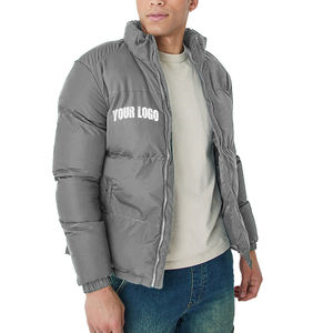 Chaqueta de Invierno Personalizada para Hombre, Estilo Burbuja, de Lona, con Cuello Alto, Logotipo Frontal, Ligera, con Cremallera y Capucha, de Alta Calidad - Product Image 2