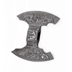 Cabeça de machado forjada em aço Damasco feito a mão cabeça de machado Viking barbudo feito a mão