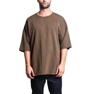 Camisetas de hombre de manga personalizada de tela gruesa de alta calidad estilo moda OEM camiseta de gimnasio de gran tamaño Lisa para hombre - Product Image 3