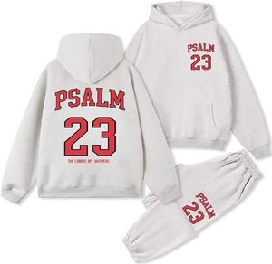 Ensemble de sweat-shirts à capuche Psalm 23 en coton, vêtements décontractés pour adultes, cadeaux religieux pour l'église, toutes saisons, design respirant - Product Image 3