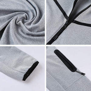 Veste zippée respirante pantalon de jogging grande taille survêtement hommes Logo personnalisé Gym Fitness entraînement deux pièces ensemble de vêtements de sport - Product Image 6