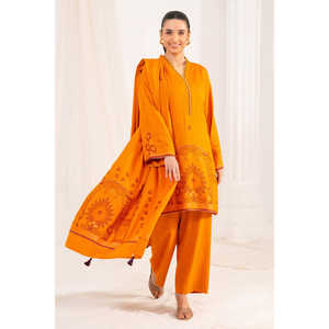 Traje de Satén Jacquard de 3 Piezas con Dupatta MJ-52064 - Product Image 3