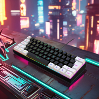 Meilleures ventes 61 touches RGB LED rétro-éclairé clavier de jeu mécanique Portable pour PC ordinateur portable jeu