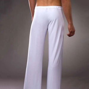 Pantalons de yoga pour hommes, pantalons de course à pied, printemps été, pantalons de survêtement en soie glacée, pantalons de yoga de fitness décontractés, pantalons à cordon de serrage unis pour hommes - Product Image 6