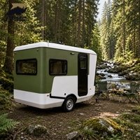Petite caravane légère, mini caravane de voyage, camping-car personnalisé en fibre de verre pour la vie en plein air