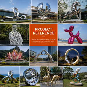 Sculpture de couple dansant en acier inoxydable poli miroir pour hôtel, jardin, place publique et projets d'art public - Product Image 4