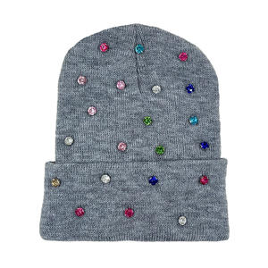 Gorros de Punto de Lana al por Mayor, Unisex, con Piedras Preciosas de 5 mm Bordadas a Mano, en Todos los Colores, Logotipo Personalizado, Gorros de Invierno para Exteriores - Product Image 5