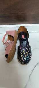 รองเท้าแตะส้นเตี้ยหนังลำลองสีฟ้าสำหรับผู้หญิง, รองเท้าแฟชั่นส้นเตี้ยหัวแหลมแบบสวม - Product Image 2