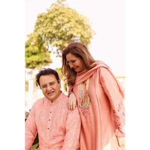 Ensemble chemise et dupatta en satin moiré - Product Image 2