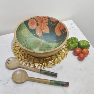 Bol en bois pour la maison, l'hôtel, la table, le buffet, le café, l'affichage de nourriture, le pain, le gâteau, les collations, bol rond en bois pour servir - Product Image 4