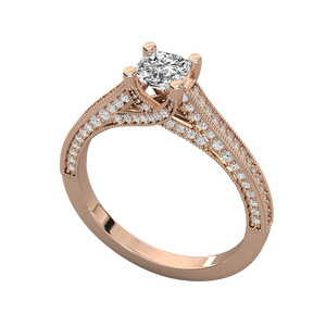 Bague solitaire en or 9 carats pour femmes, diamant cultivé en laboratoire, élégante et luxueuse - Product Image 4