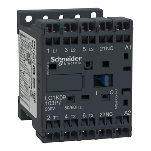 Contattore SCHNEIDER ELECTRIC LC1K06013P7 TeSys K 3P AC-3 <= 440V 6A 1 NC Aux. con bobina a 230V CA - Product Image 1
