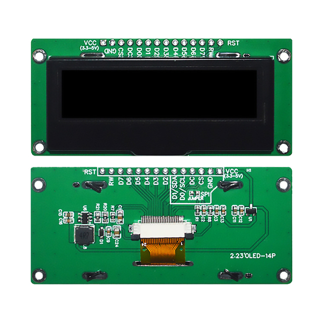 2.23-Inch 128x32 OLED Display Module with SSD1305 8-Bit Parallel Interface, Available in White, Blue, Yellow, and Green