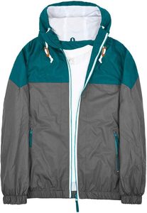 Chaqueta ligera de lona con capucha para hombre, cortavientos plegable de calle alta con cuello levantado y parche Vintage para senderismo, cobertura de lluvia - Product Image 3