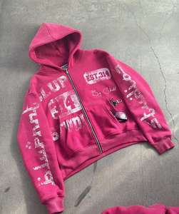 Fabricant de vêtements Streetwear personnalisé sérigraphie logo pull sweats à capuche surdimensionnés Baggy Track pantalons de survêtement pour hommes - Product Image 2