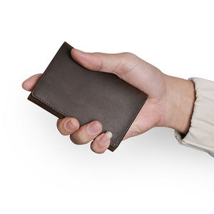 Portefeuille en cuir pour homme moderne et chic personnalisable, portefeuille à trois volets vintage en cuir véritable, blocage RFID, doublure en polyester, fenêtre d'identification - Product Image 2