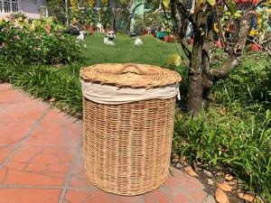 Best Seller Customized Size Eco Friendly Handmade Water Hyacinth Durable <b>Woven</b> <b>Basket</b> With Lid for Home Office Blue Lotus Farm - Product Image 2