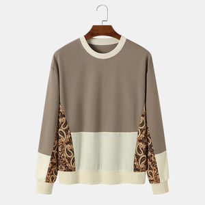 100% coton col rond pull-over sweats surdimensionnés respirant haute qualité logo brodé personnalisé méthode d'impression numérique - Product Image 1