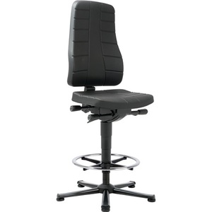 BIMOS All-In-One Highline Office Swivel Chair Black with Floor Glides and Foot Ring 570-830 mm Integral Foam - Product Image 1