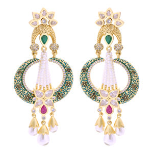 Boucles d'oreilles élégantes en plaqué or AD Dangle Custom Luxury Artificial Luxury Jewelry Trendy Party Fashion Jewelry Fournisseur fiable - Product Image 2