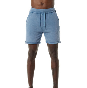 Haute qualité High Street hommes été lavage à l'acide Shorts taille moyenne séchage rapide respirant toile solide motif poches Anti-rides - Product Image 5