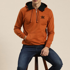 Quick Dry Customized Logo Basics Short Zip Hoodies Windproof Cotton Made Men Short Zip Hoodies - Product Image 5