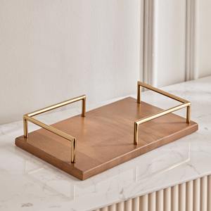 Premium personnalisé moderne de luxe en métal artisanat plateaux de service multifonctionnel mariage Ramadan décoratif diverses Options de couleur - Product Image 4