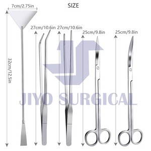 ชุดเครื่องมือตู้ปลาขนาด5ชิ้นสีดำไทเทเนียมชุดบำรุงรักษาตู้ปลาทำจากสเตนเลสสตีลพรีเมียมพร้อมถุงเก็บผ้าใบ - Product Image 4