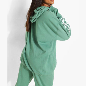 Chándal informal personalizado OEM ODM, chándal elegante para mujer, jersey de talla estadounidense, pantalones de chándal acampanados, chándal con capucha y cremallera completa - Product Image 5