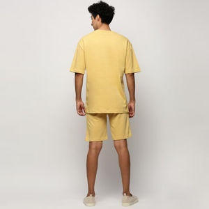 ชุดสตรีท2ชิ้นแนววินเทจของผู้ชายชุด2025เสื้อยืดผ้าฝ้ายระบายอากาศและกางเกงขาสั้นแฟชั่นซักได้ - Product Image 6