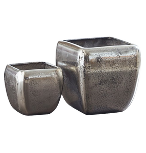 Vase décoratif de noël de luxe pour salon jardinière carrée en métal de table et pots décor de bureau utiliser bol fantaisie ensemble de 2 - Product Image 1