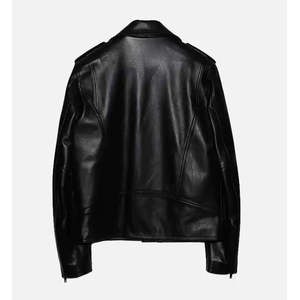 Chaqueta de Motera Reversible para Mujer, de Cuero PU Acolchado, con Logotipo Personalizado, Forro de Satén Negro Otoñal - Product Image 4