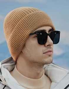 Gorro de lana a rayas de colores a la moda para hombre, gorro de punto cálido para exteriores de otoño e invierno - Product Image 4