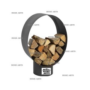 Support de stockage de feu de bois de conception simple avec porte-bûches en fer et en cuir de couleur noire de qualité supérieure à bas prix - Product Image 5