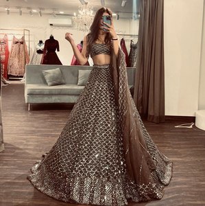 NEW DESIGNER BRIDAL WEAR HEAVY EMBROIDERY 5MM SEQUNCE WORK LEHENGAS CHOLI WITH DUPATTA - Product Image 2
