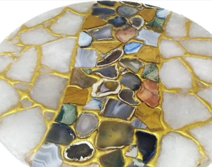 Sceau en agate poli artisanal, décoration de luxe pour la maison, motif floral religieux, résine, couleur personnalisée, haute qualité artisanale - Product Image 2