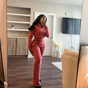 Conjunto de chándal para mujer con lavado ácido, ropa de calle para mujer, sudadera con capucha y pantalones de chándal con bordado desgastado Vintage, conjunto de chándal para mujer - Product Image 2